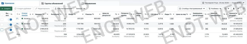 Кейс Facebook Ads — скриншот 1